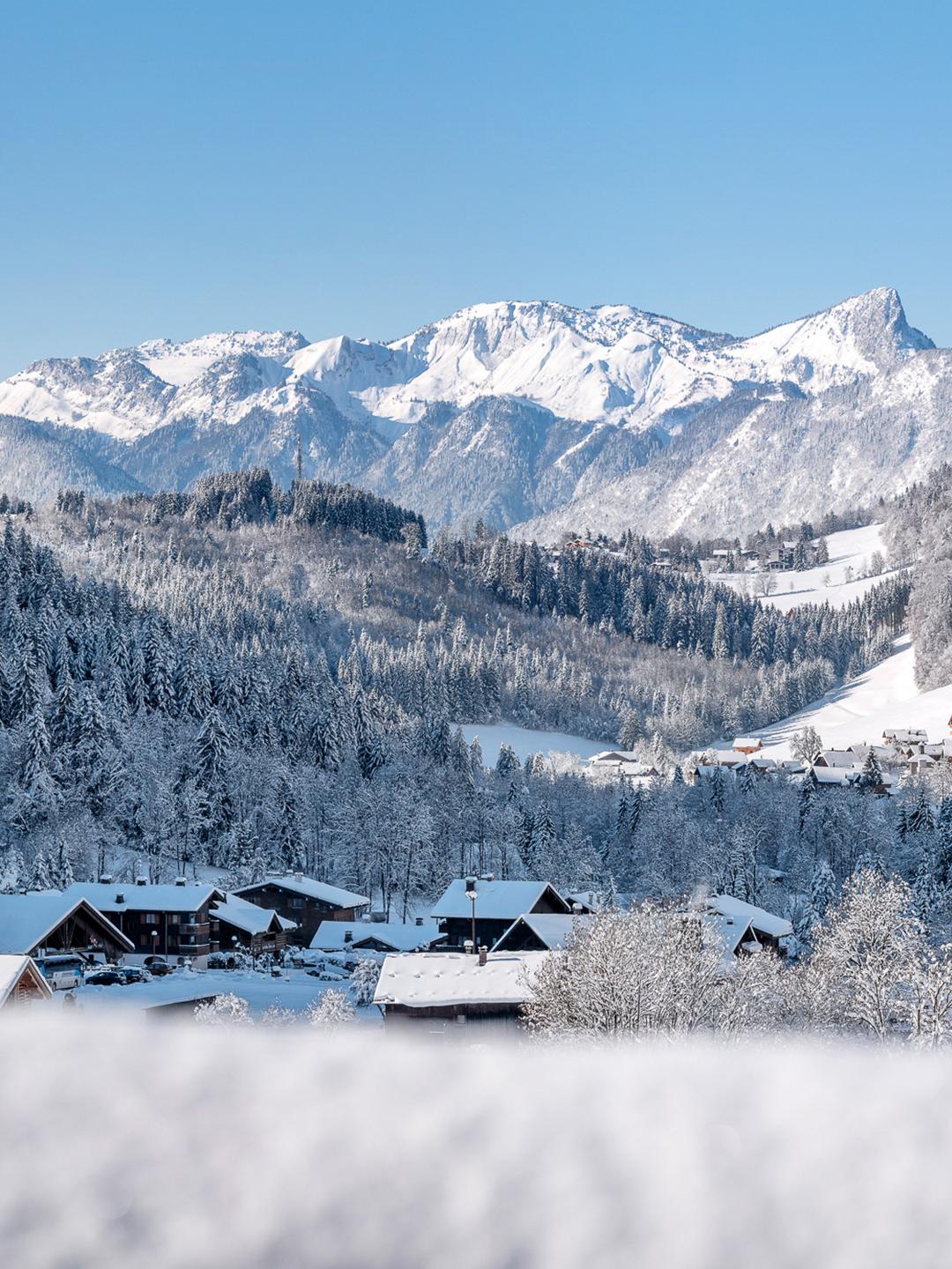 Vue du Grand Bornand depuis Les Chalets de Joy