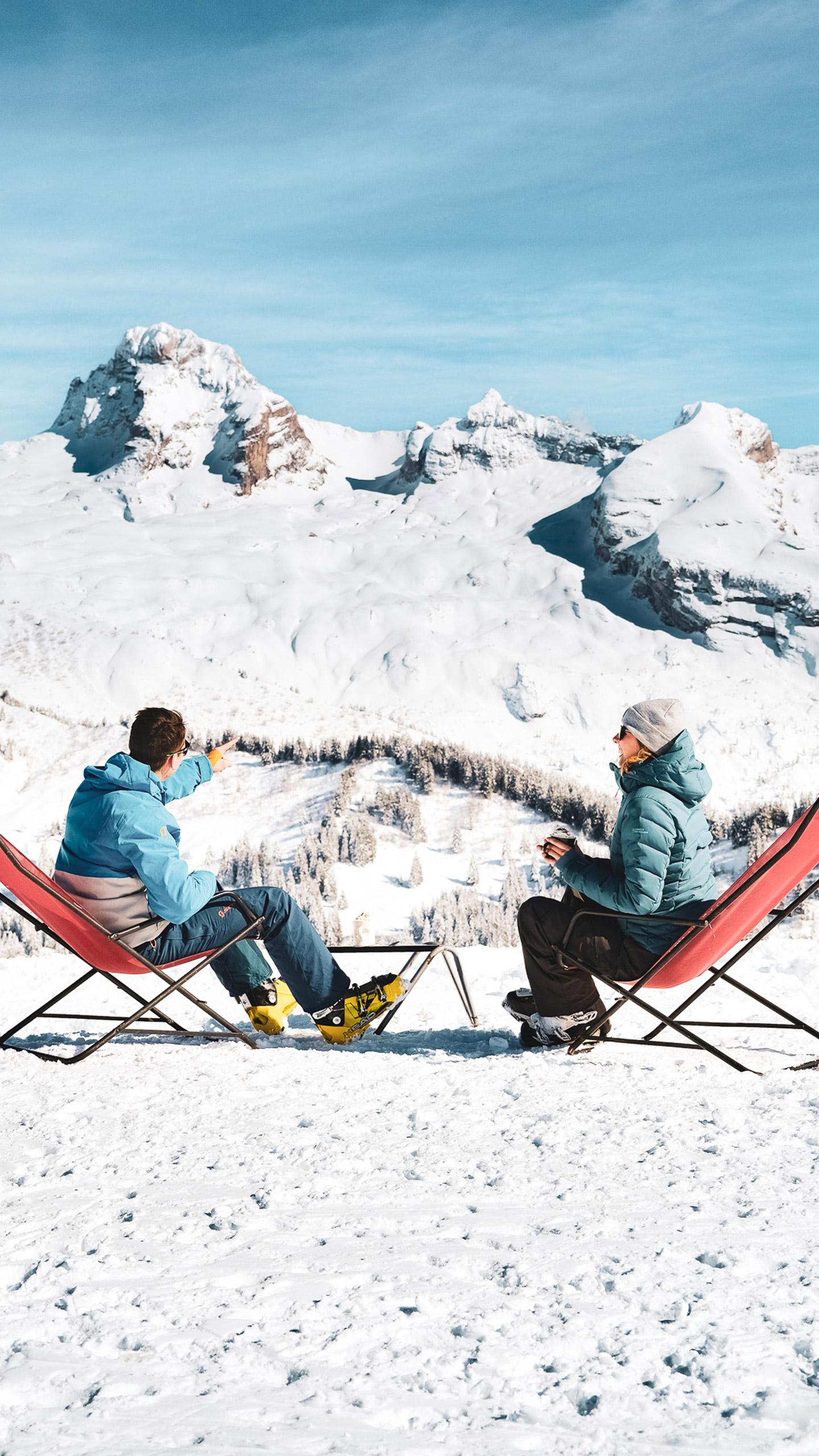 Activité Hiver - Pause boissons au ski